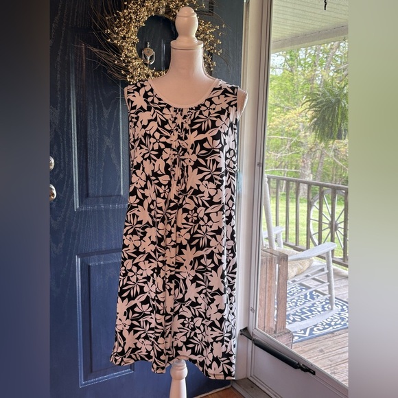 Lands' End Black and White Sheath Midi Sleeveless Dress size MP (10/12) - Picture 1 of 10